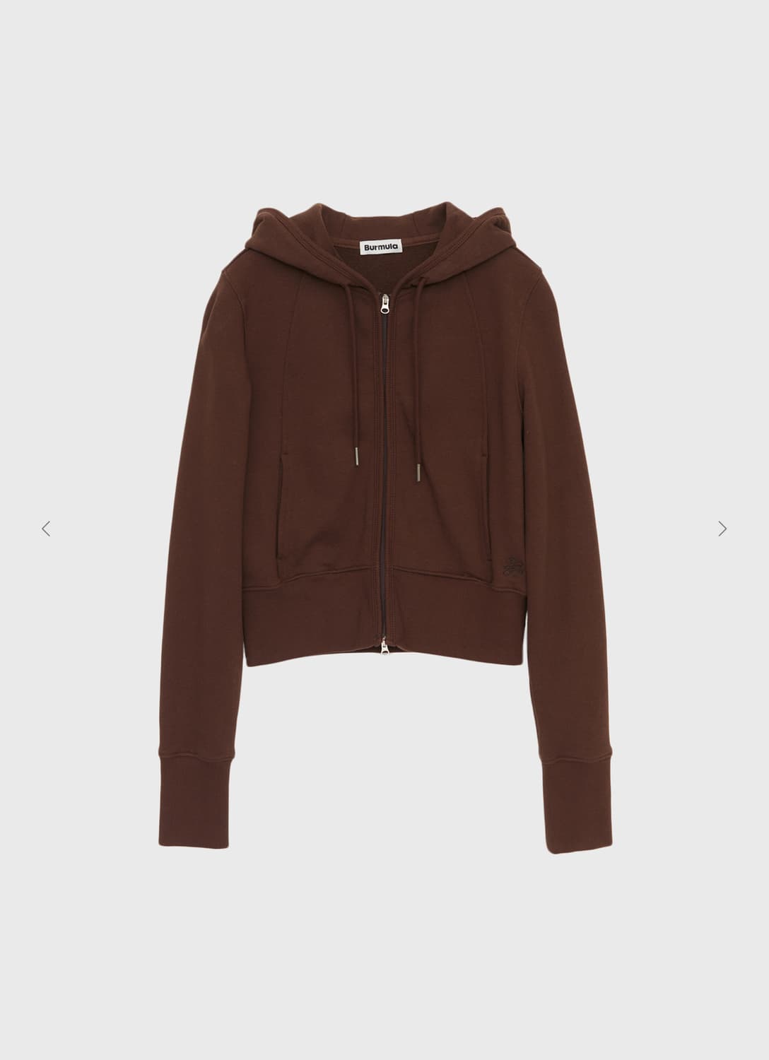 버뮬라 burmula crop hoodie zip up (brown) 상품이미지4