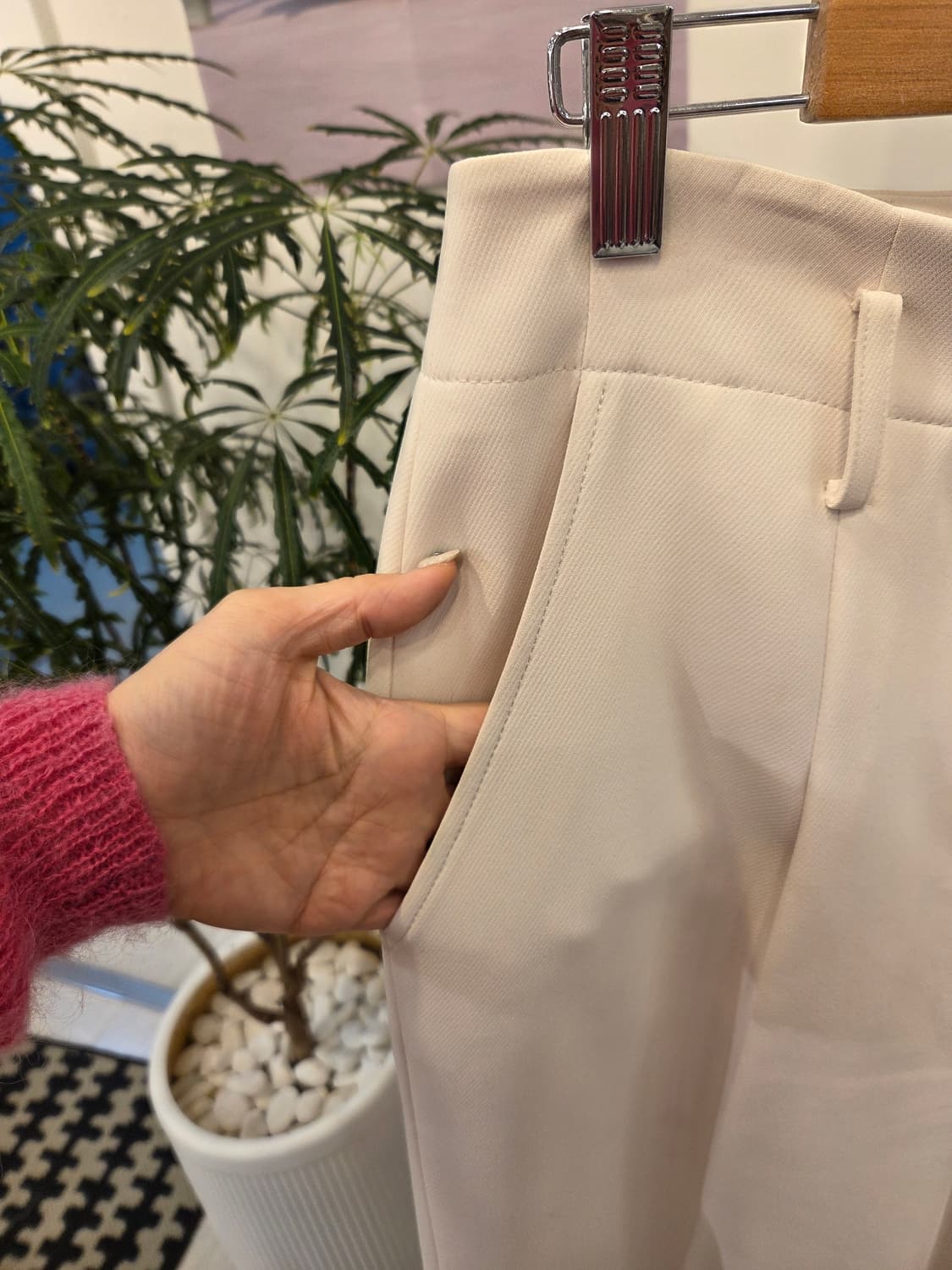 모조에스핀 아이보리 와이드 슬렉스 상품이미지5