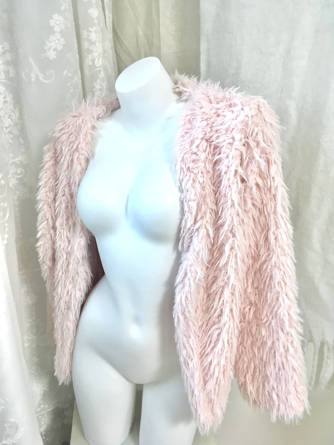 파스텔핑크 퍼자켓 가디건 상품이미지6