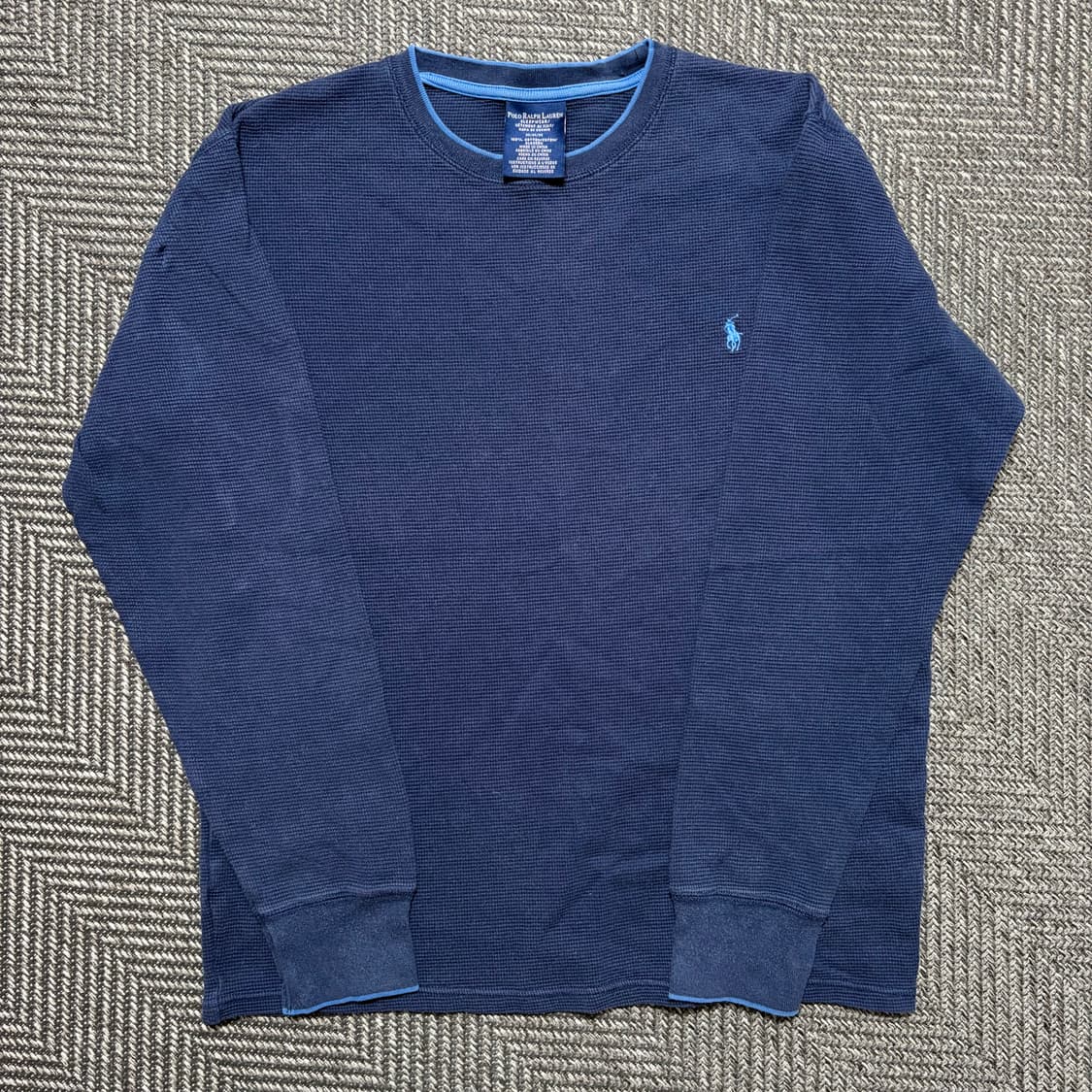 폴로 랄프로렌 네이비 와플 롱슬리브(M) 상품이미지1