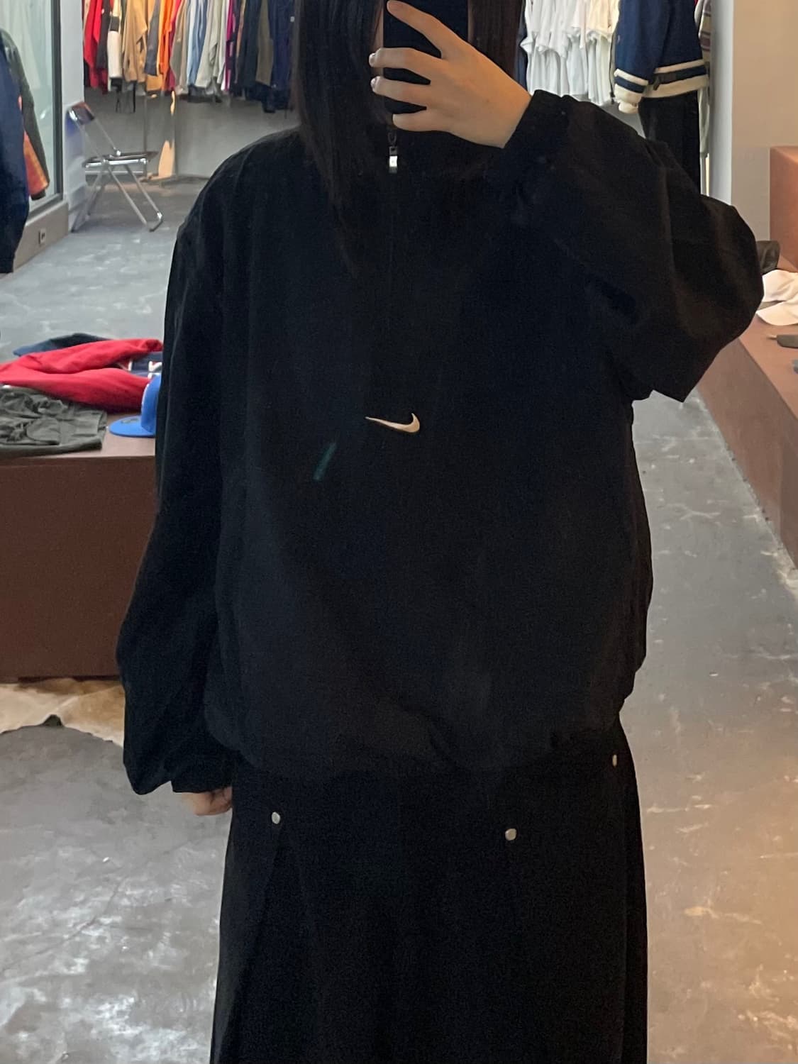 나이키 센터 스우시  올드스쿨 아노락 웜업 블랙 자켓 H2322 상품이미지1