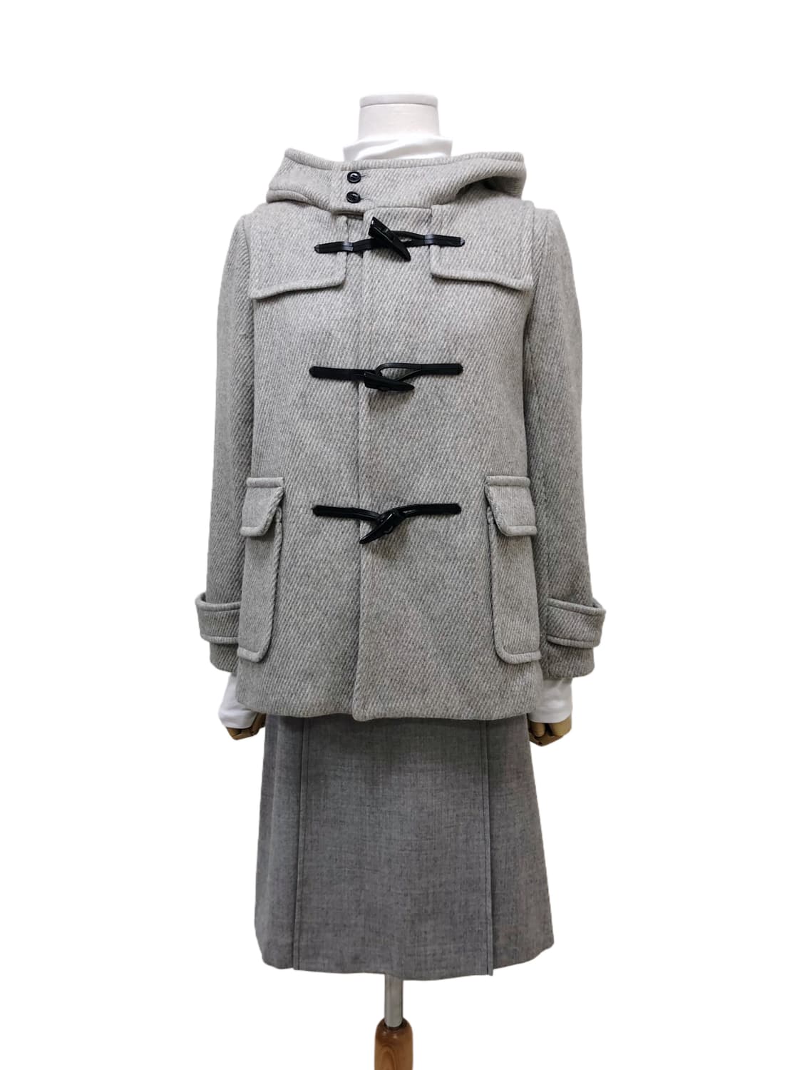 회색 더플 떡볶이 코트 상품이미지4