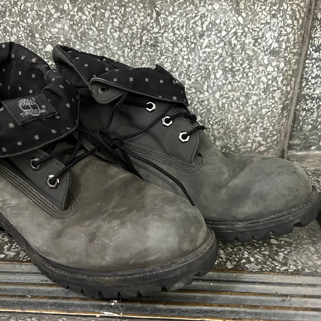 팀버랜드 롤탑 패턴 블랙 부츠 상품이미지8