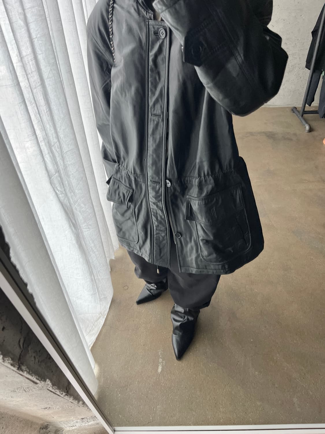 90s Genuine Lambskin 천연 양가죽 미디 자켓 상품이미지4