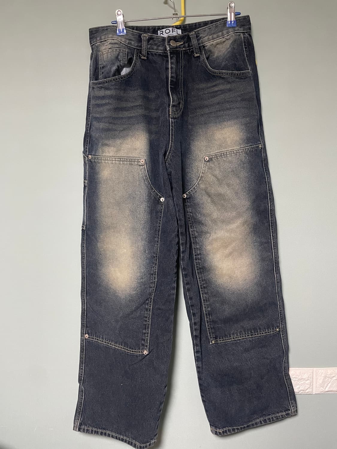 디서먼트 틴 워싱 로스트 리벳 데님팬츠 중청 상품이미지3