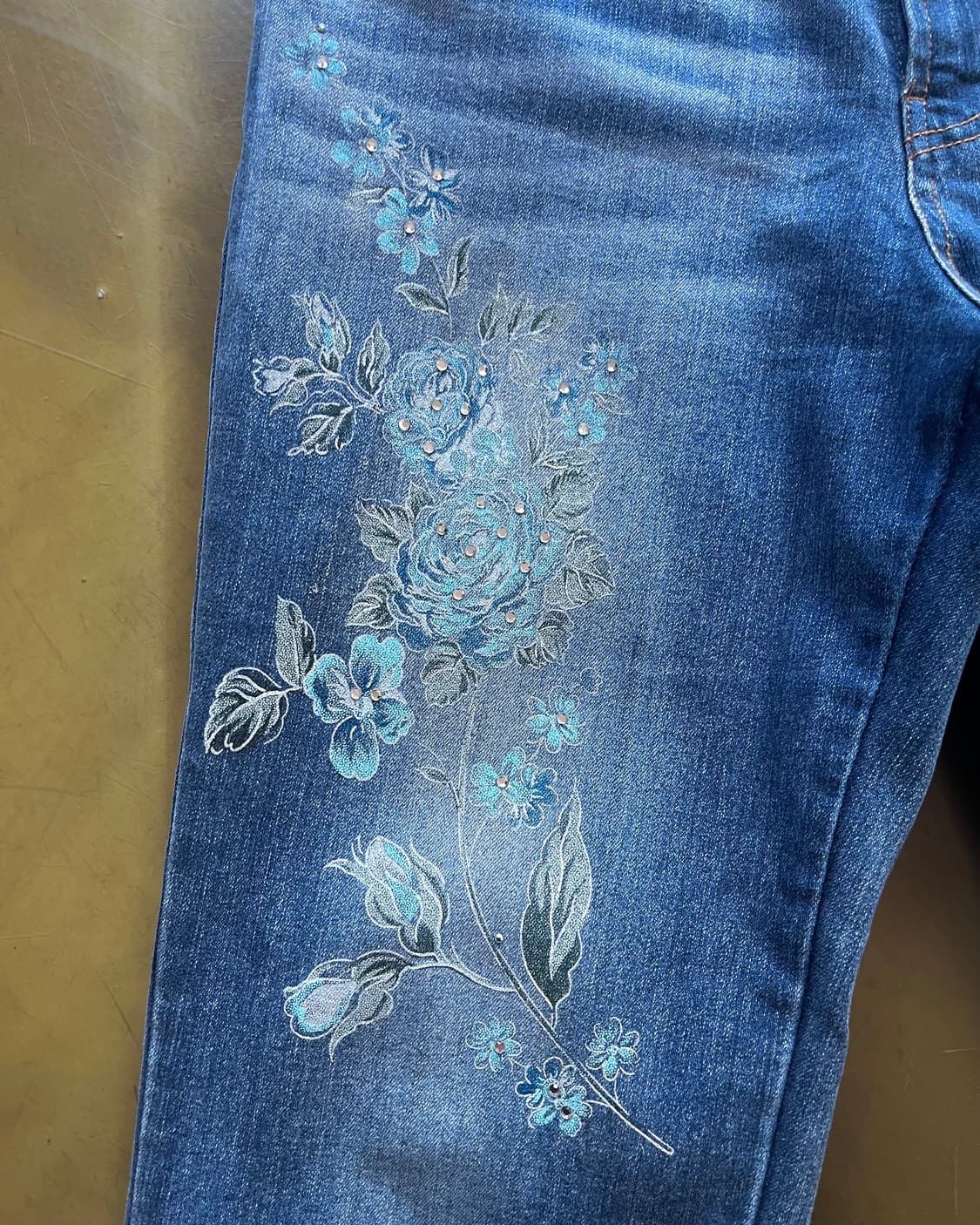 Jpn Vintage Floral Cubic Flare Jeans 상품이미지4