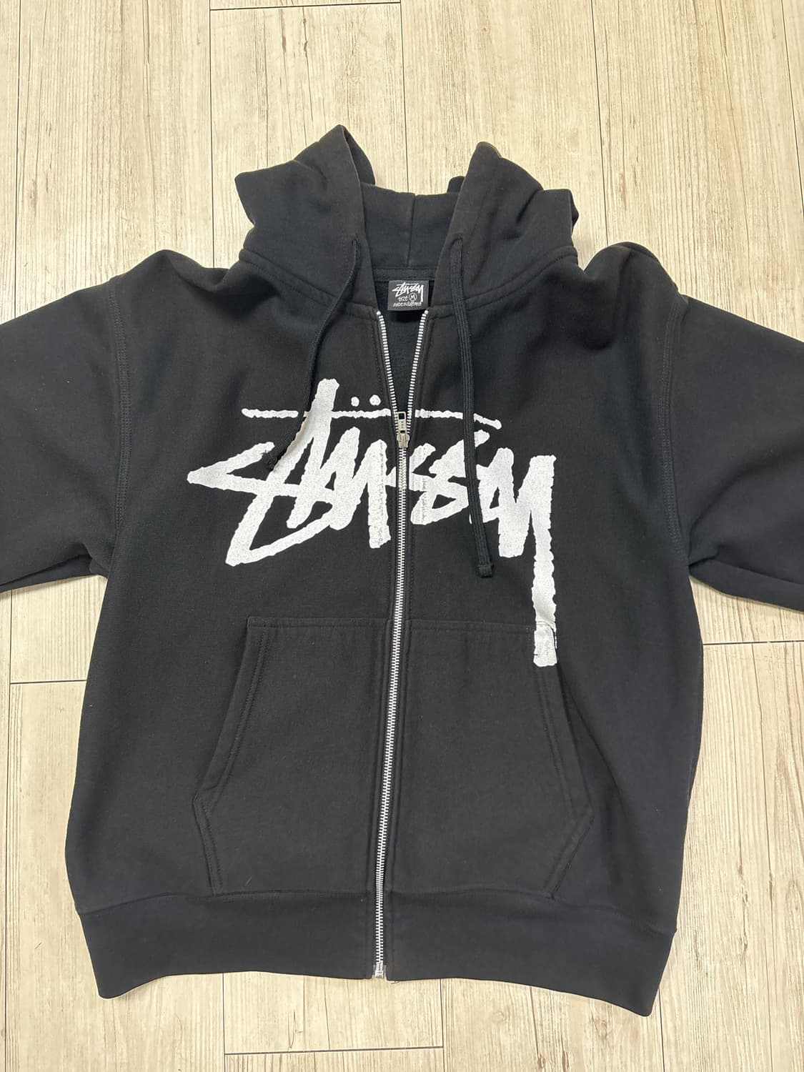 스투시 후드집업 Stussy Stock Zip Hoodie Black 상품이미지2