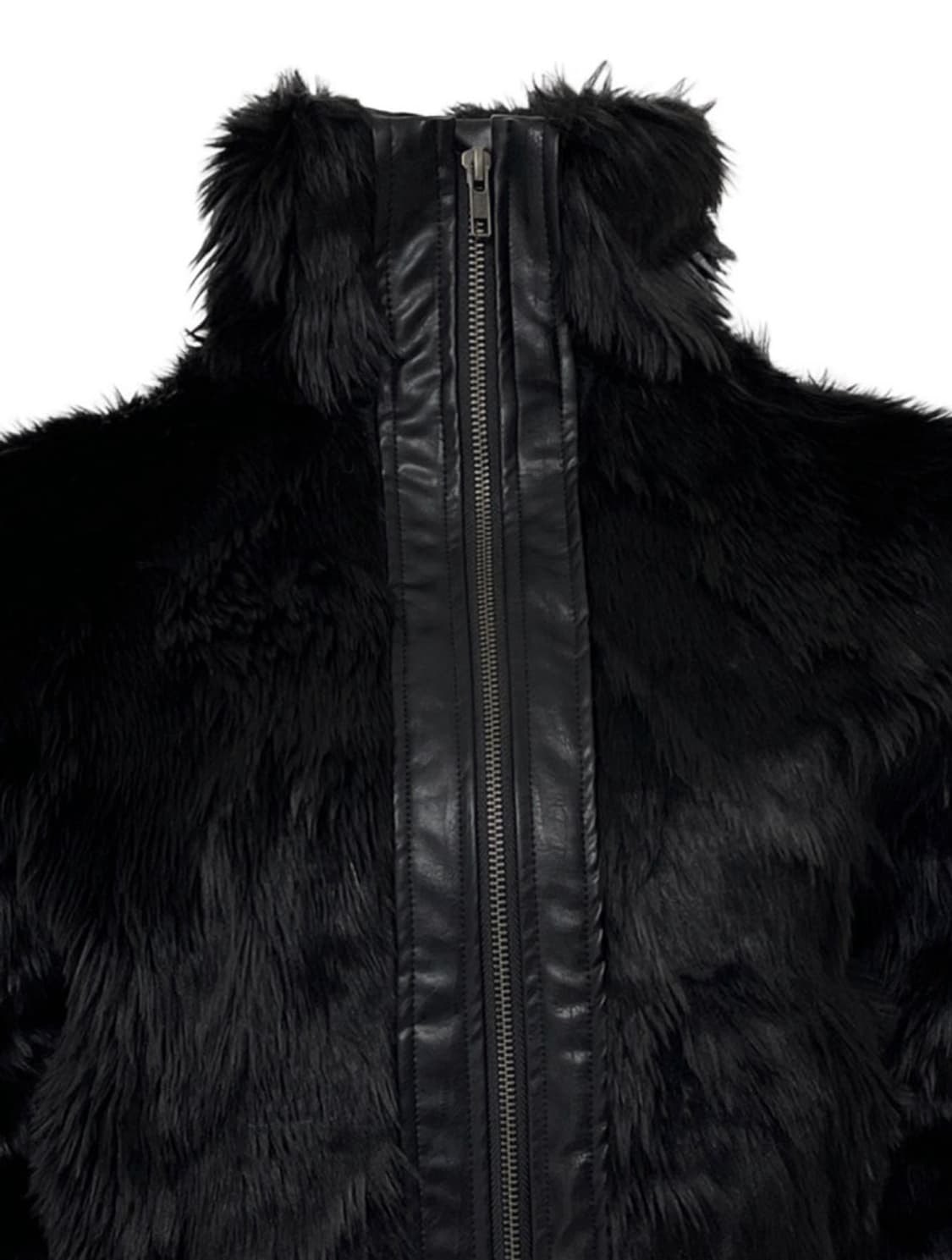 보헤미안서울 하이넥 투웨이 퍼 자켓 블랙 상품이미지3