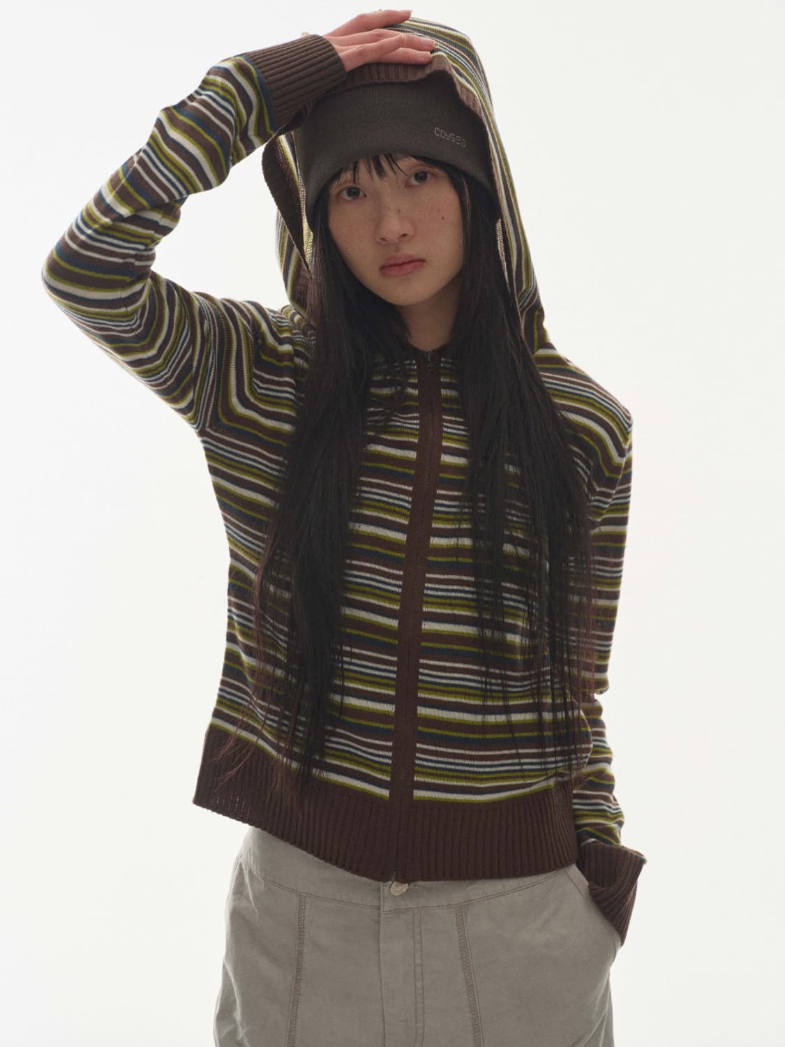 코이세이오 SOFT KNIT ZIP-UP STRIPE 상품이미지2