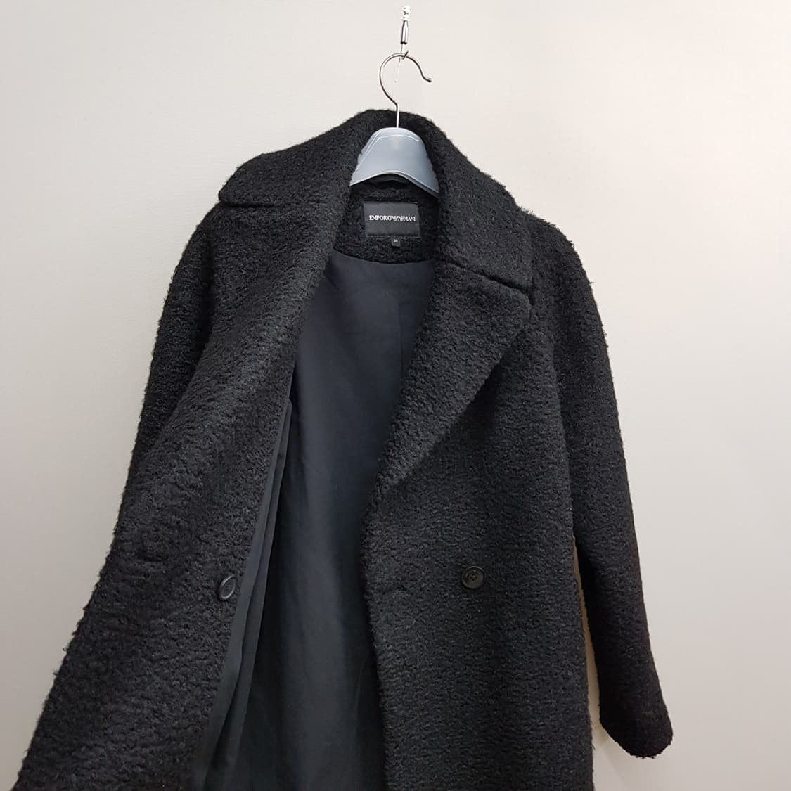 엠포리오 아르마니  블랙 부클 롱코트 36사이즈 상품이미지6