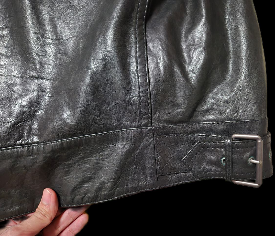 Hugo Boss 블랙 램 가죽 하이넥 바이커 자켓 상품이미지8