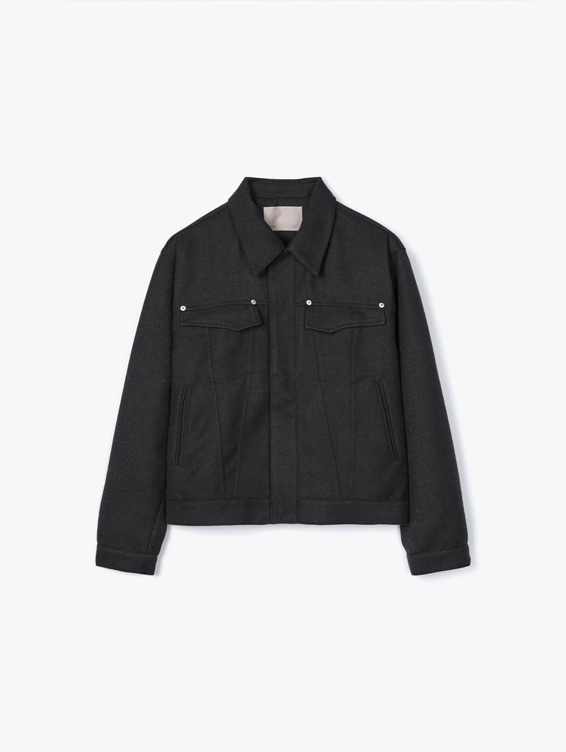 (구매) 르마드 헤링본 트러커 자켓 블랙 상품이미지1