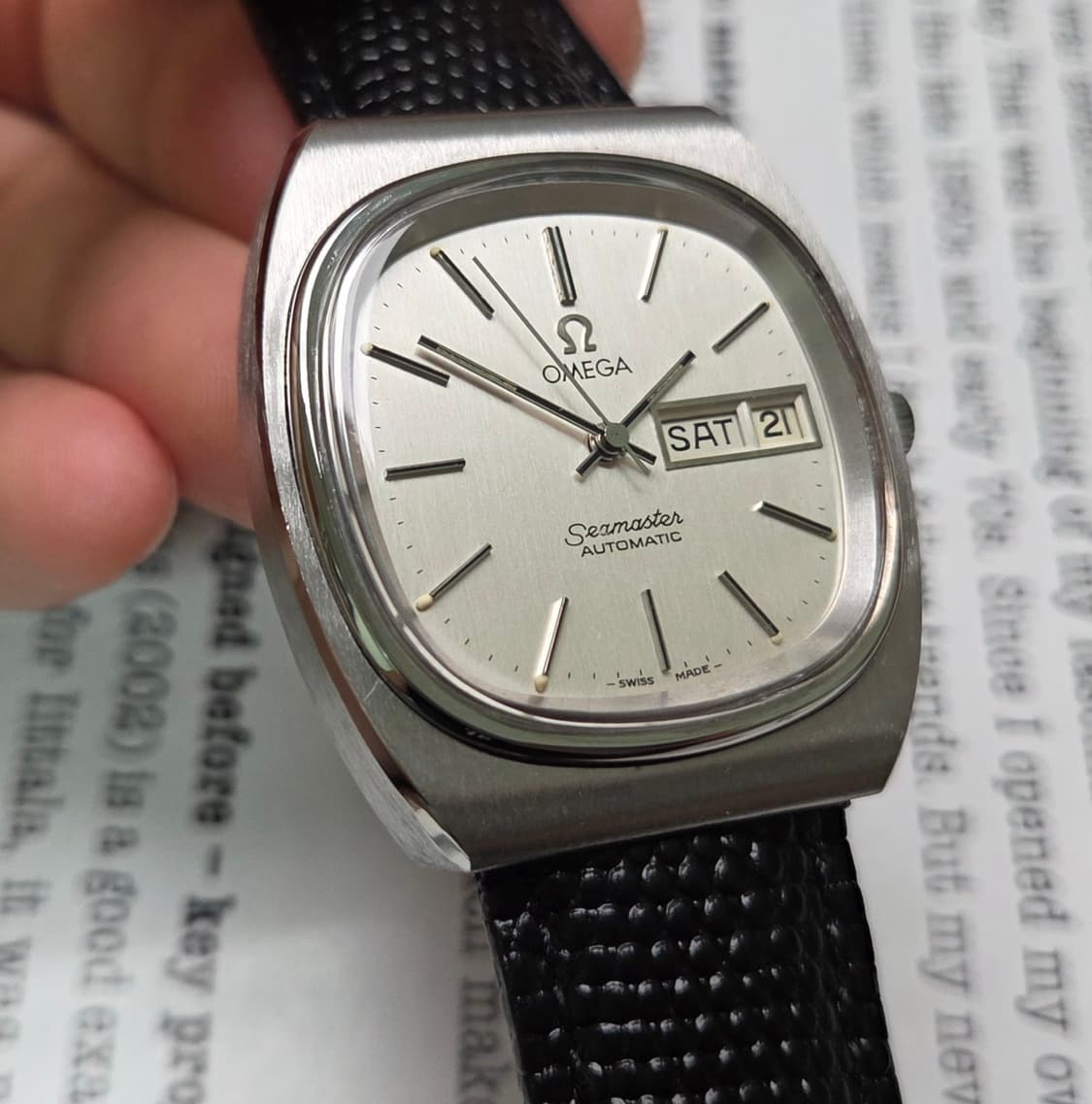 빈티지 오메가 씨마스터 테레비 데이데이트 순정 실버판 (일자형 러그 ve 상품이미지1