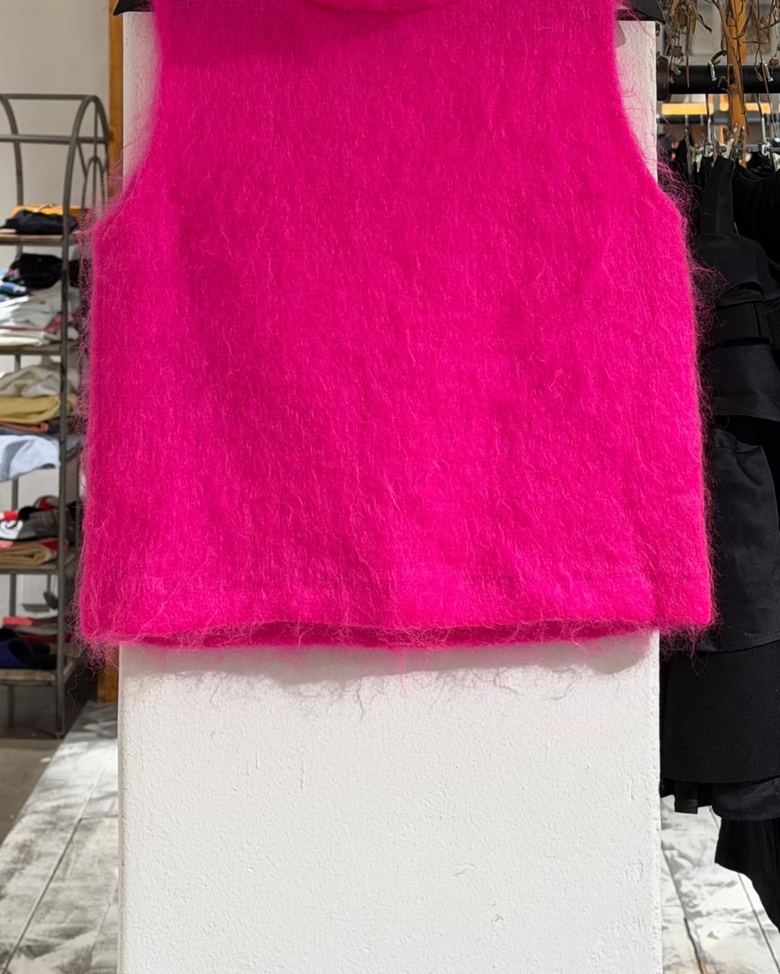 msgm 핑크 모헤어 울 블랜드 슬리브리스 터틀넥 탑 상품이미지5