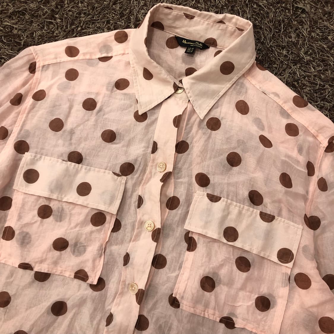 마시모두띠 실크 핑크 도트 셔츠 상품이미지2