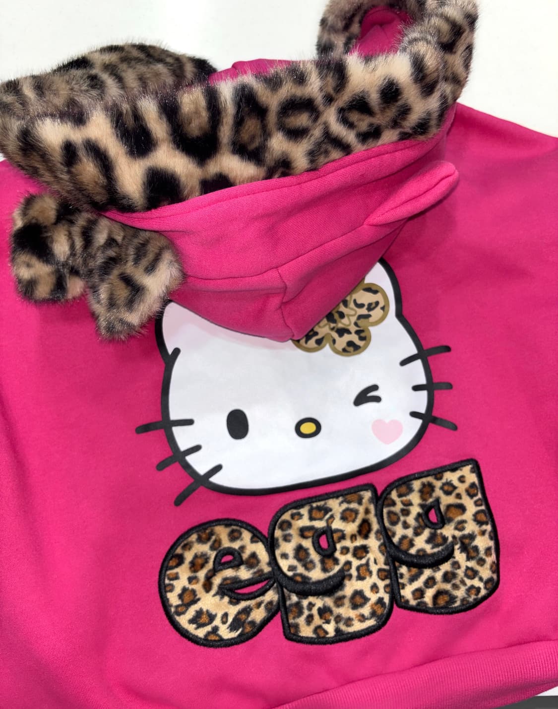 egg 아베일 키티 갸루 퍼 후드집업 핑크 상품이미지4