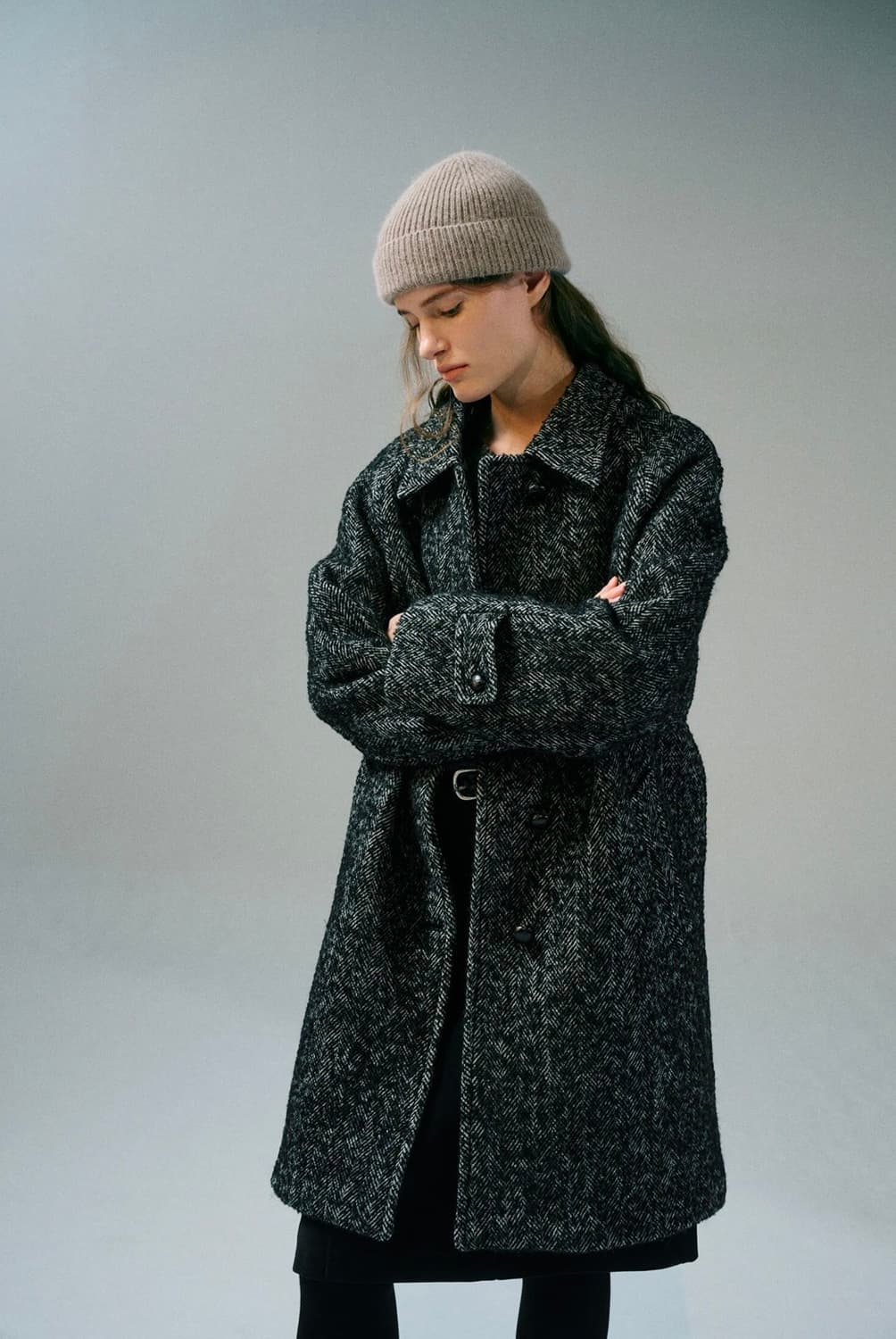 샵레터 LETTER 알파카 헤링본 코트 상품이미지6