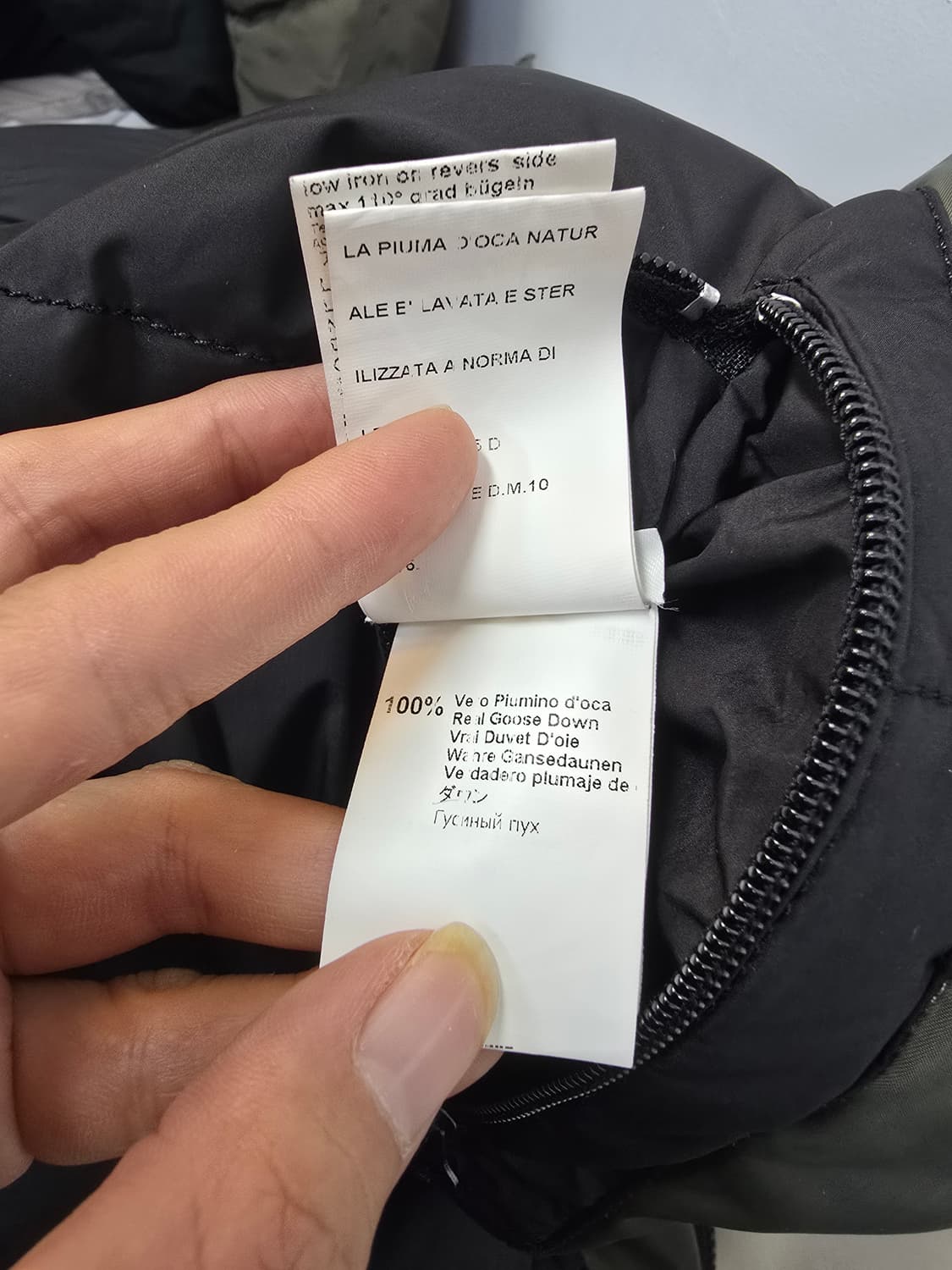 히스토릭 상태좋은 니팅넥라인 구스 패딩 카키 상품이미지10