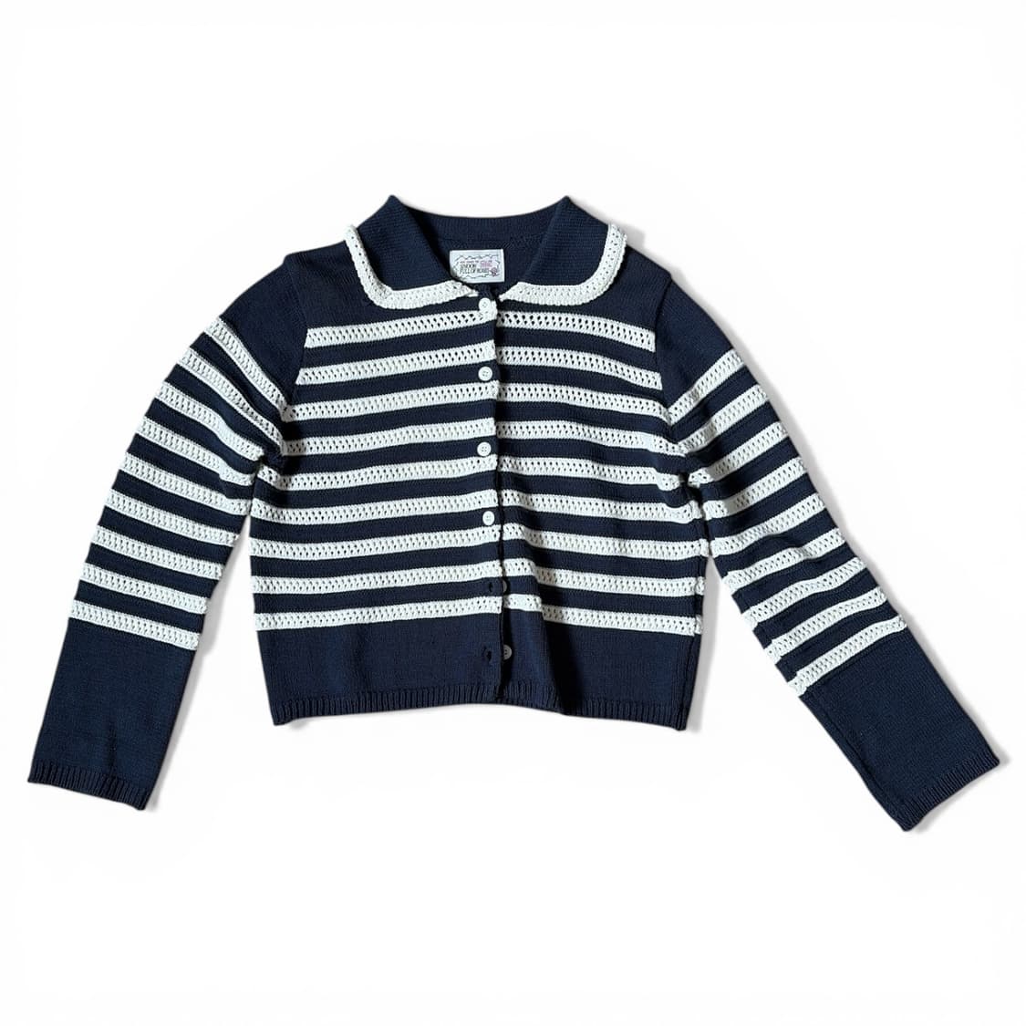 시눈 스트라이프 카라 가디건 네이비 상품이미지4