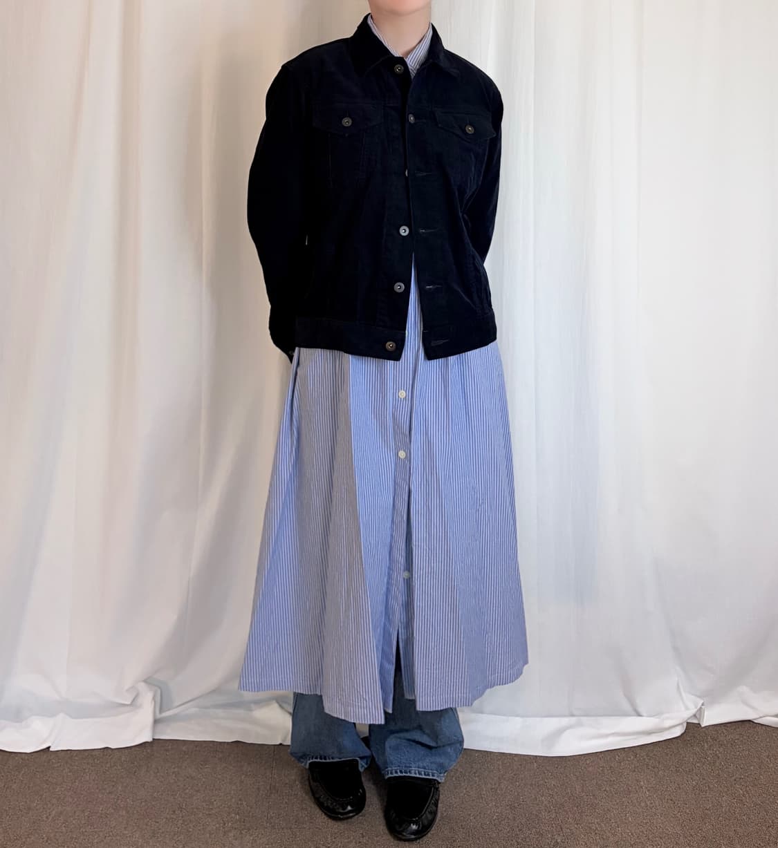 Corduroy Trucker Jacket - Dark Navy 상품이미지3