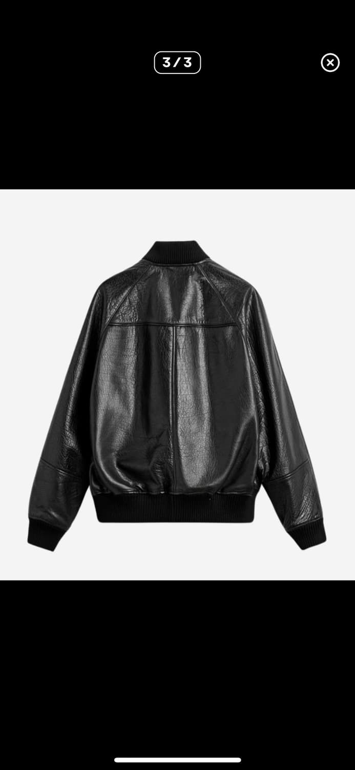 자라 레더 봄버 자켓 블랙 L 상품이미지3