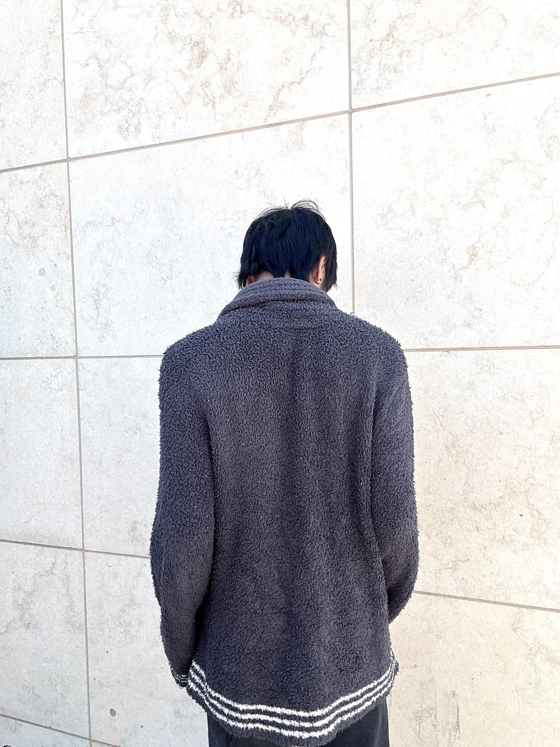 [GELATO PIQUE] Stipe Detail Grey Knit Ca 상품이미지3