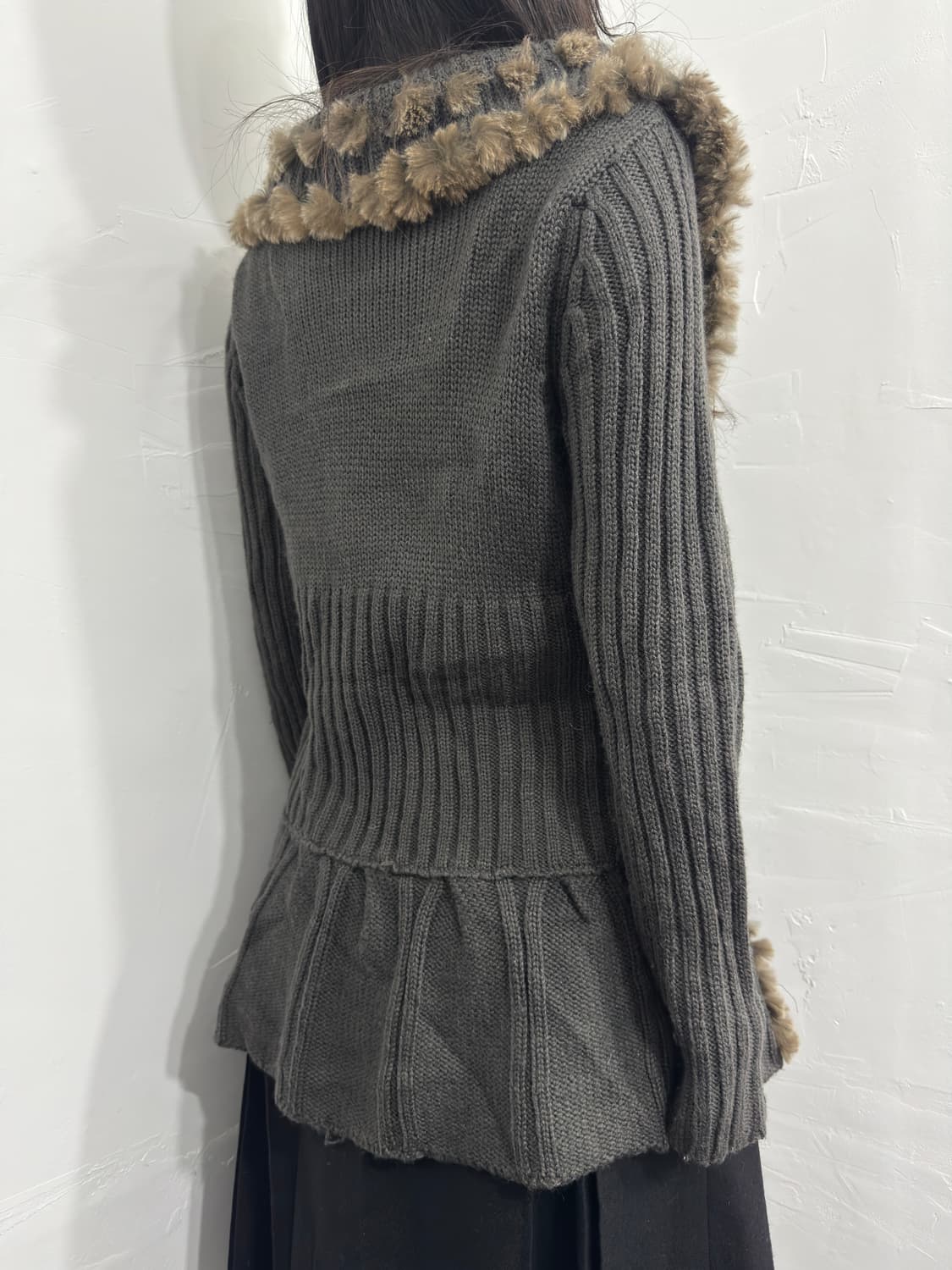 rabbit fur detail cardigan 상품이미지5