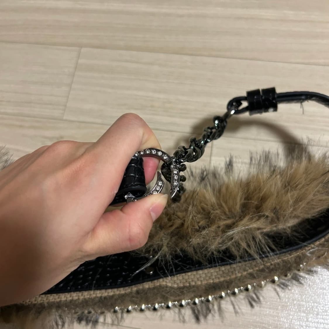 Y2K 빈티지 퍼 벨트 상품이미지4