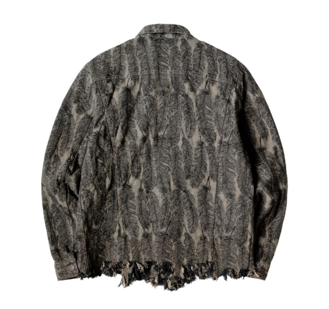 판매) 4사이즈 캐피탈 12온즈 페더 데님자켓 블랙 베이지 상품이미지2