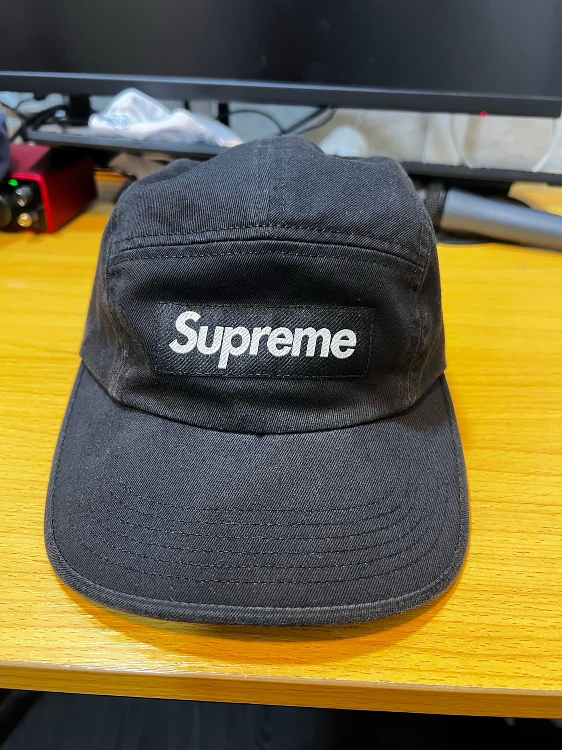 슈프림 워시드 치노 트윌 캠프캡 블랙 판매 상품이미지3
