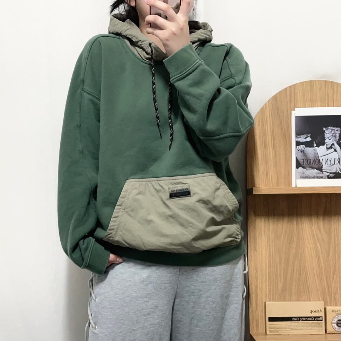 [정품] 아디다스 카키 캥거루포켓 유틸리티 후드티 [ 2XL ] 상품이미지1