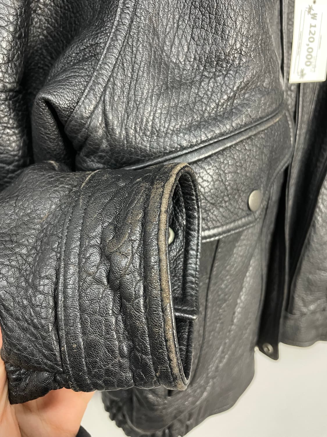 빈티지 블랙 가죽 자켓 H2051 상품이미지7