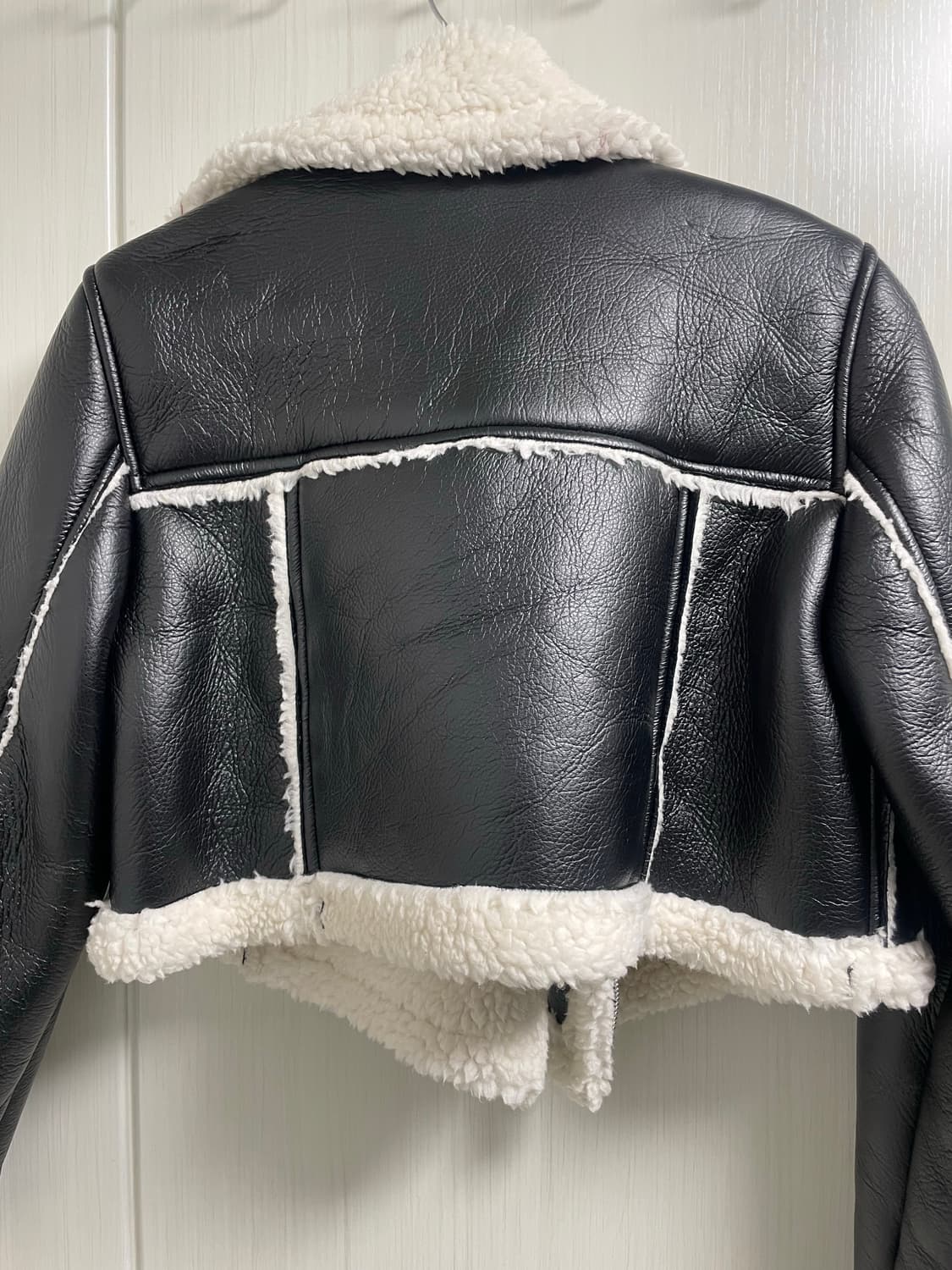 크롭 무스탕 블랙 상품이미지2