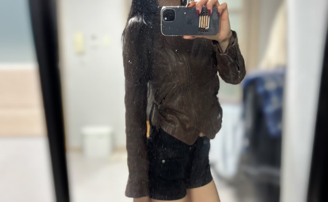 빈티지 레더자켓 브라운  상품이미지1