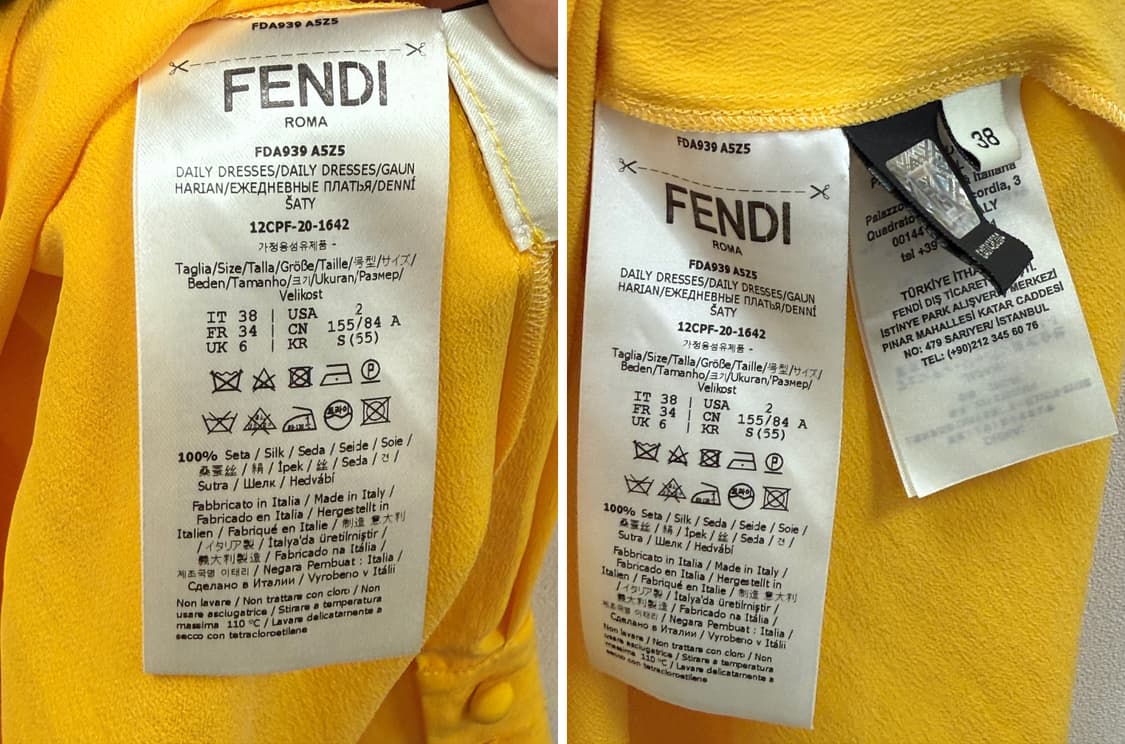 FENDI Yellow Silk Long Dress 상품이미지6