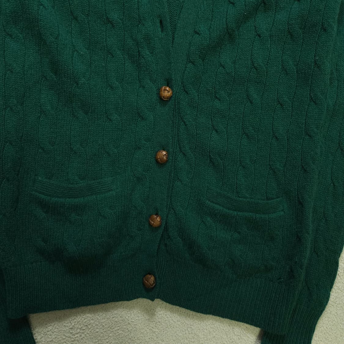 폴로 랄프 로렌 캐시미어 케이블 가디건 S 상품이미지3