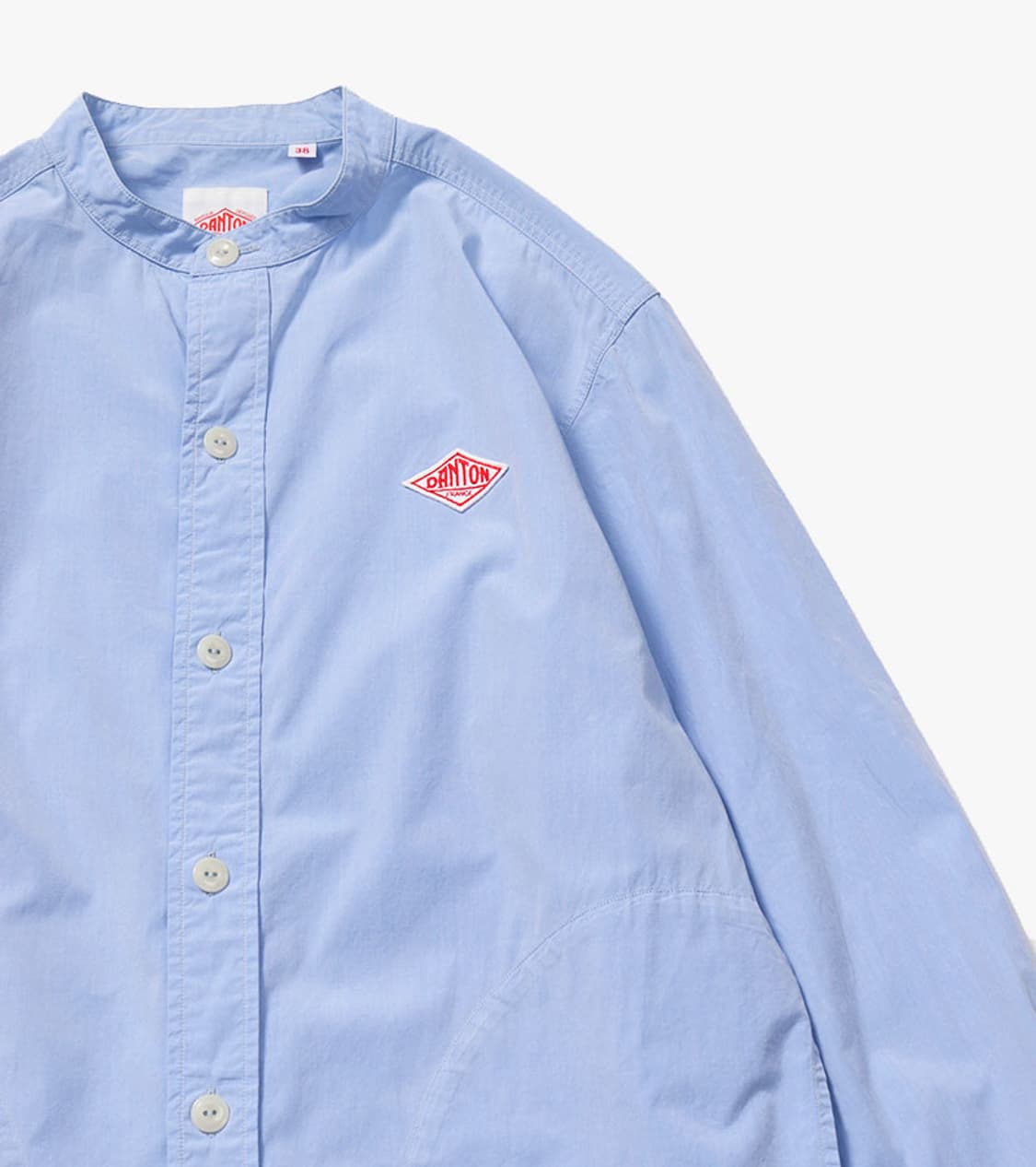 DANTON - POPLIN BAND COLLAR SHIRT 상품이미지4