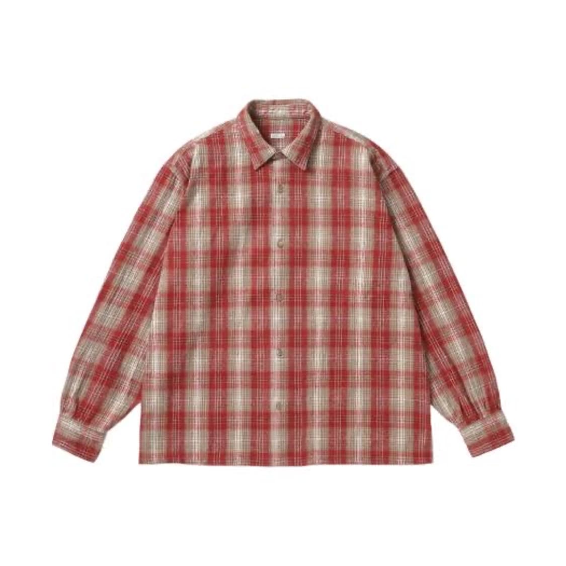 구매) [4] 26ss 아프레쎄 실크넵 체크셔츠 레드 상품이미지1