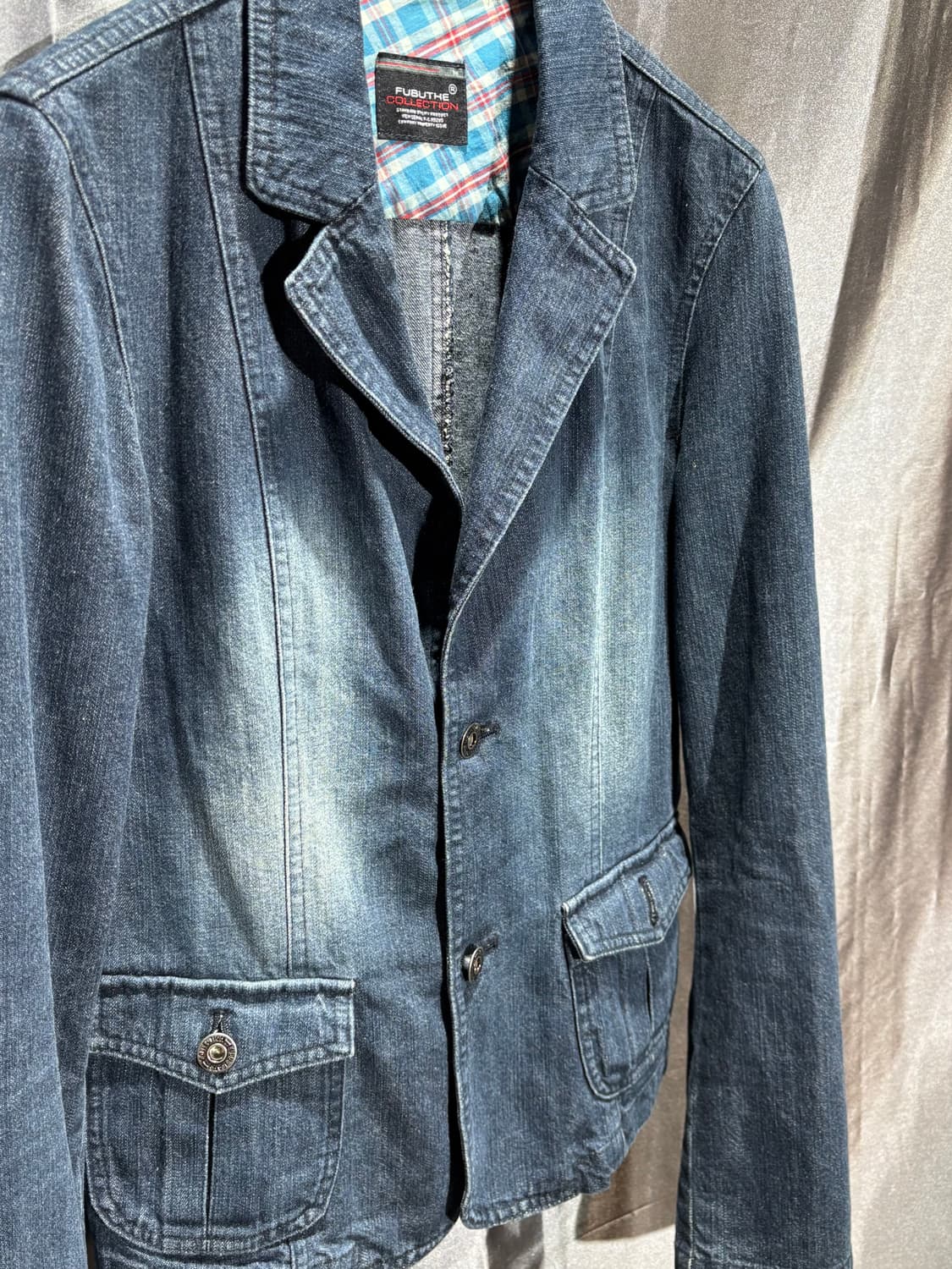 M 푸부 우먼스 워시드 데님 블레이저 상품이미지4