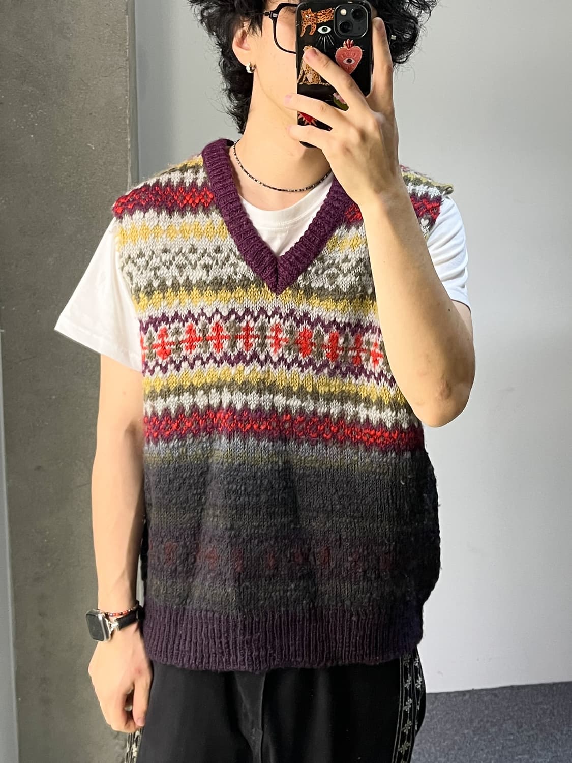 마르니 18AW 페어아일 컷오프 울 니트 베스트 상품이미지2