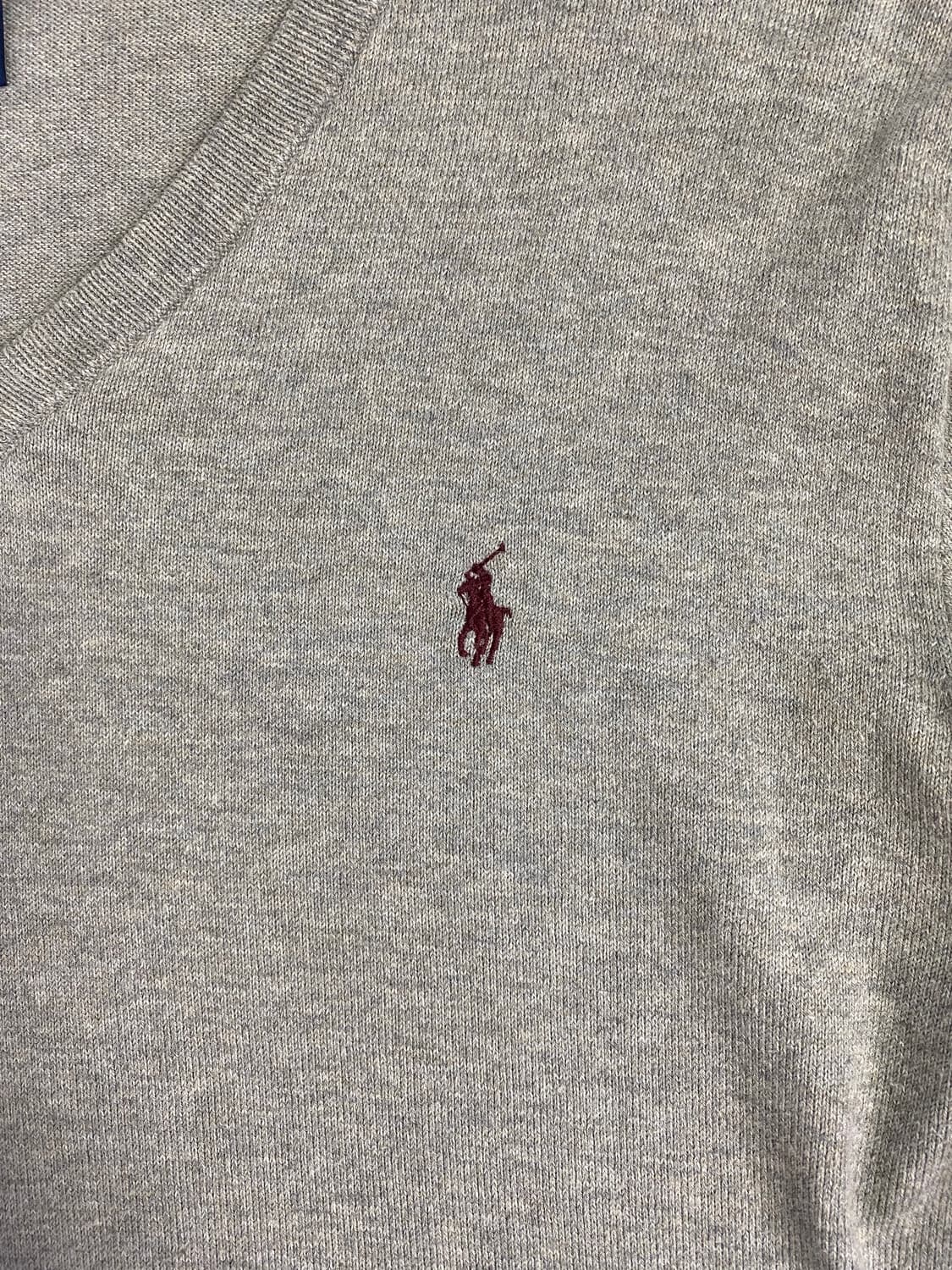 폴로 랄프로렌 그레이 브이넥 코튼 니트 XL <663> 상품이미지3
