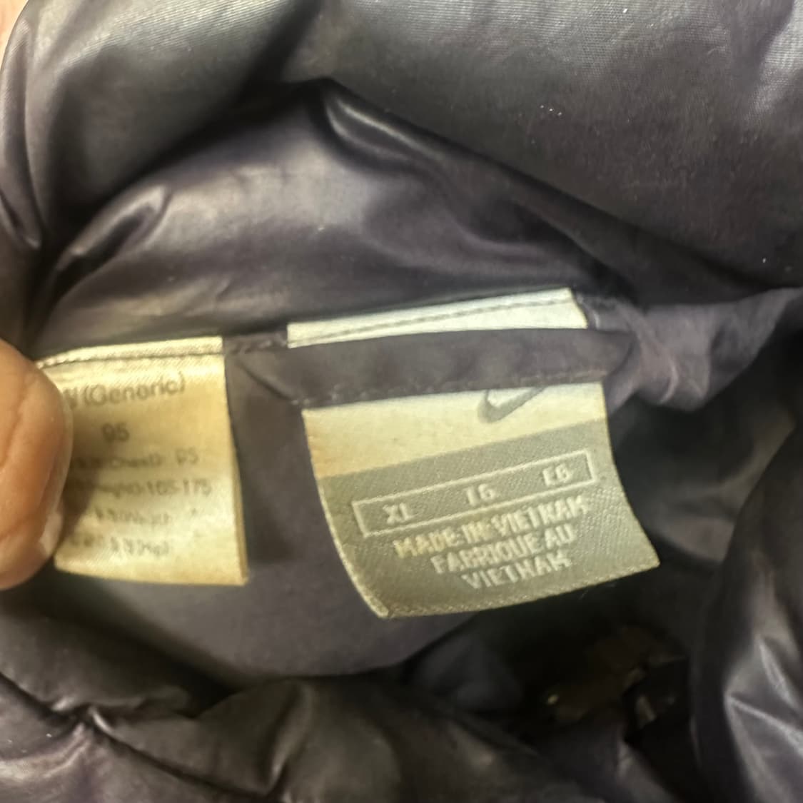 나이키 올드스쿨 스우시 스몰로고 퍼플숏푸퍼패딩 95 상품이미지3