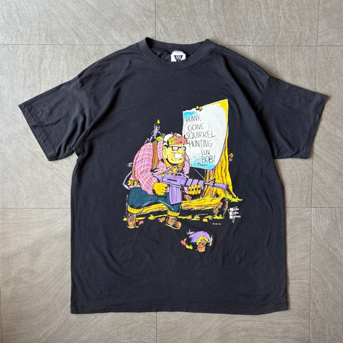 91년 미국 생산 빈티지 블랙 싱글스티치 반팔티  상품이미지1