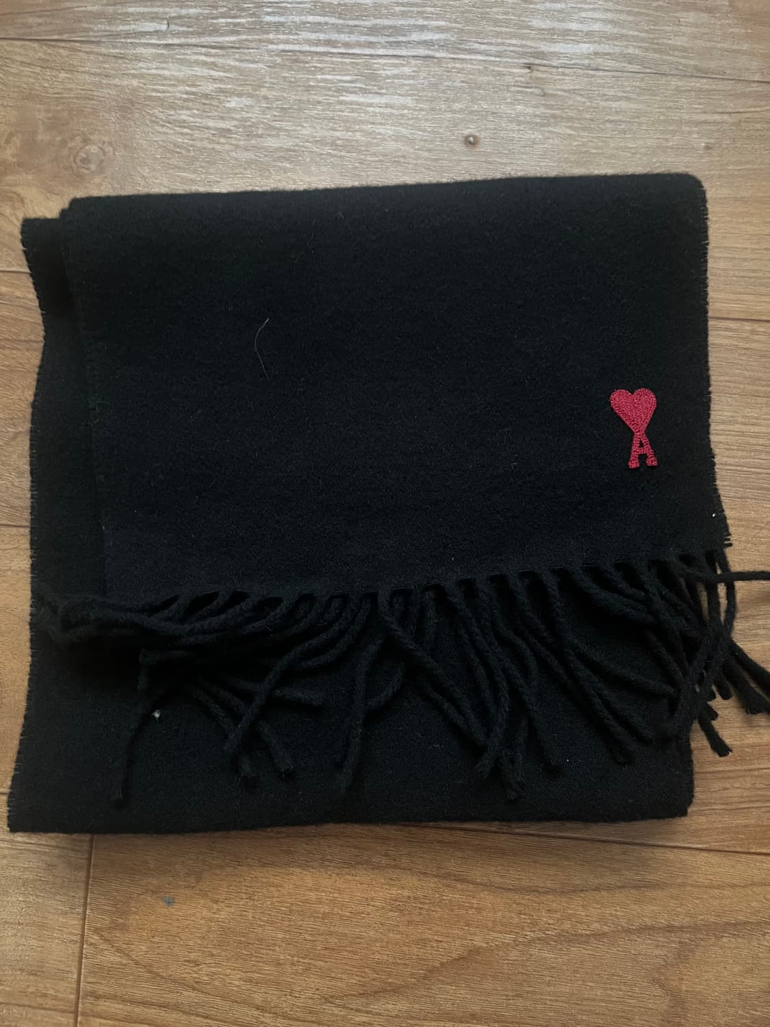 아미 하트 로고 블랙 머플러 상품이미지1