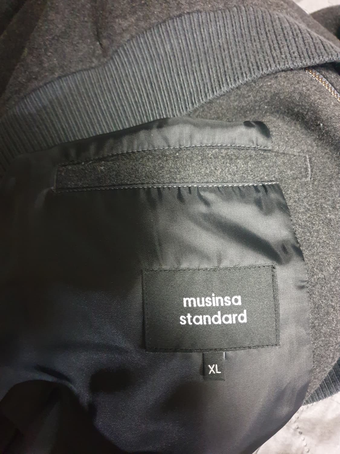 무신사스탠다드 울 브렌드 해링턴 자켓 차콜 그레이 (XL) 상품이미지5