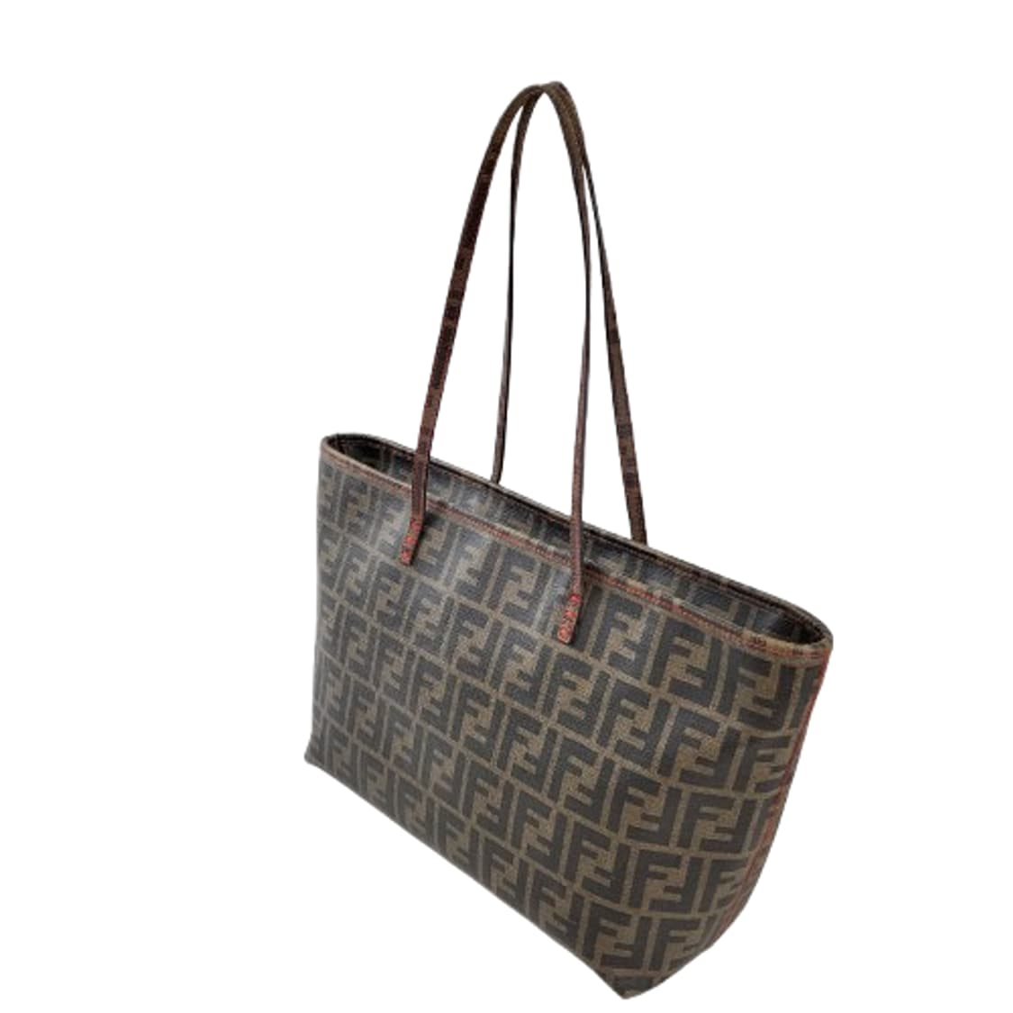 정품 펜디 주카 PVC 타바코브라운 스티치 쇼퍼백 상품이미지4