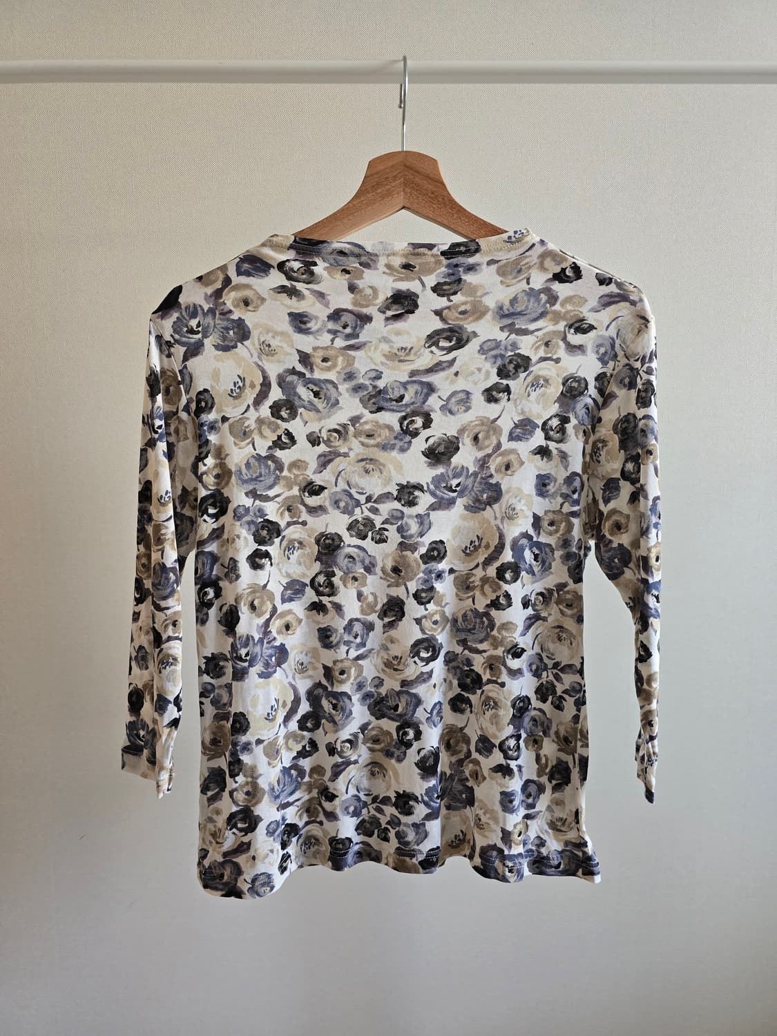 일본 빈티지 수채화 플라워 코튼 티셔츠 상품이미지3