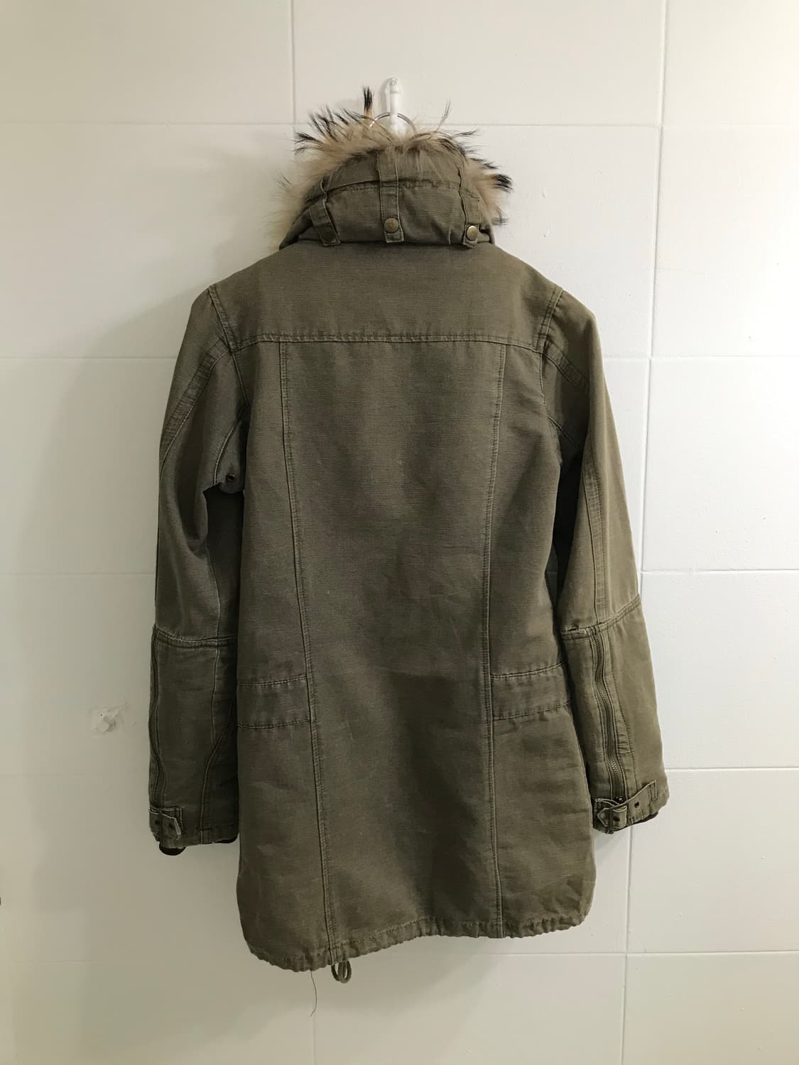 (세트 할인 가능) 빈티지 카키 딱붙 퍼 야상 사파리 자켓 상품이미지6
