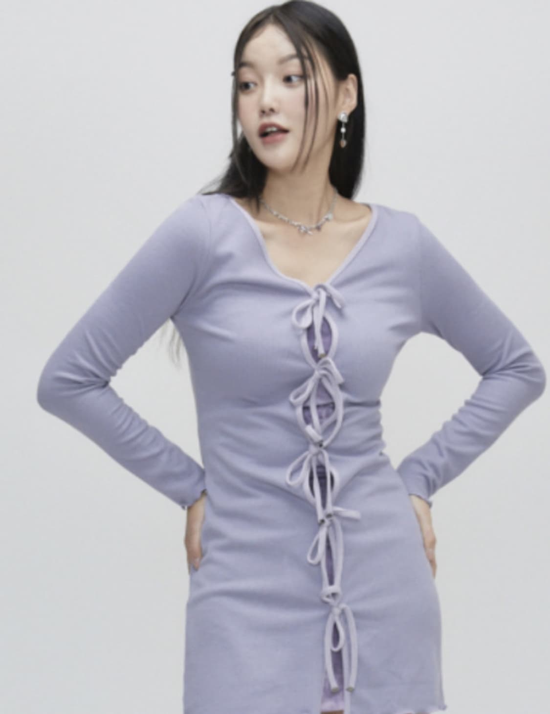 Xoinseoul 라벤더 리본 원피스 상품이미지2