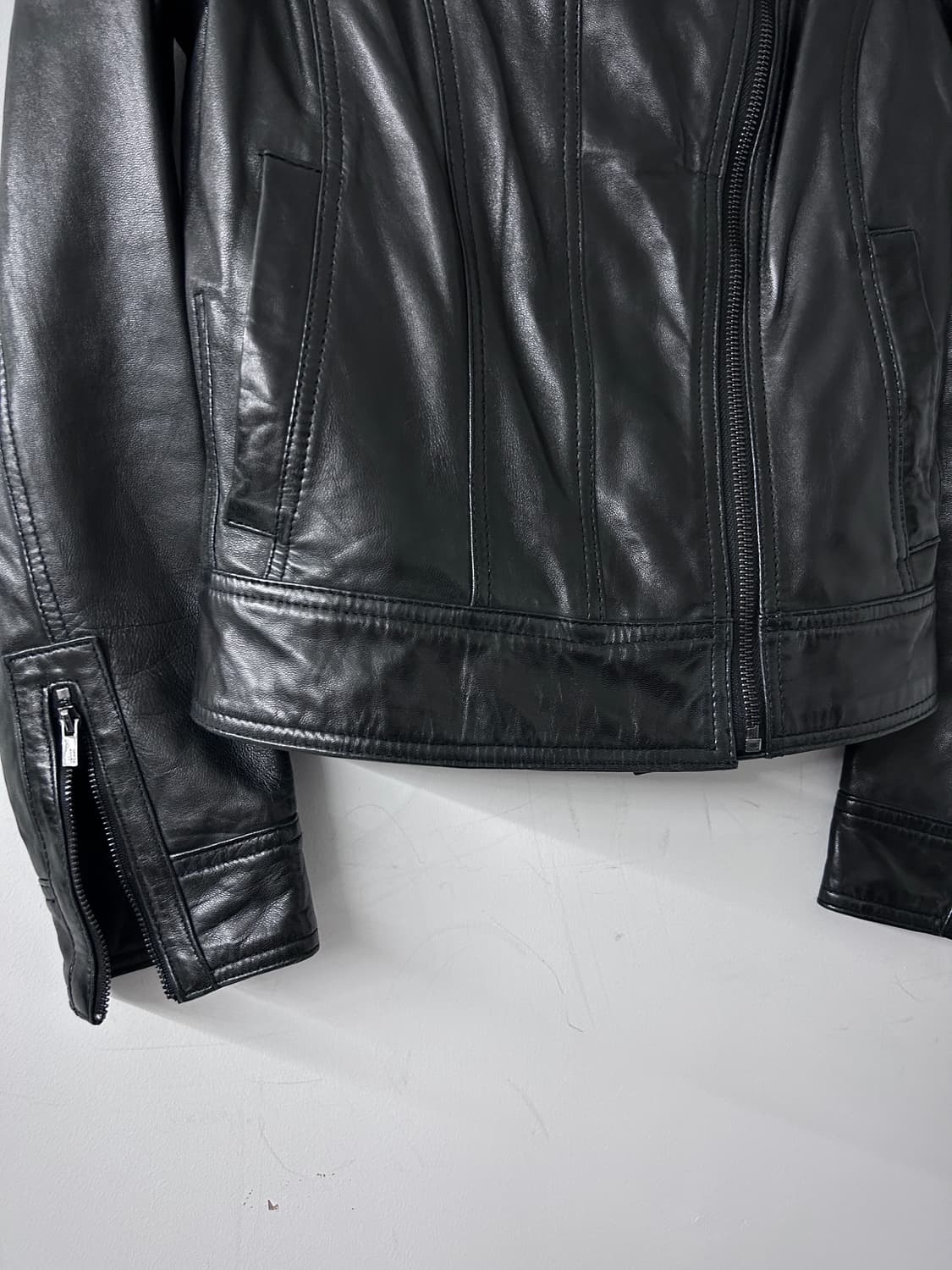 램스킨 사선 더블 지퍼/클로징 자켓 상품이미지5